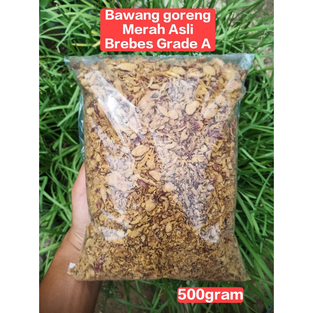 

Bawang goreng merah renyah asli brebes Grade A 500gram bawang goreng merah