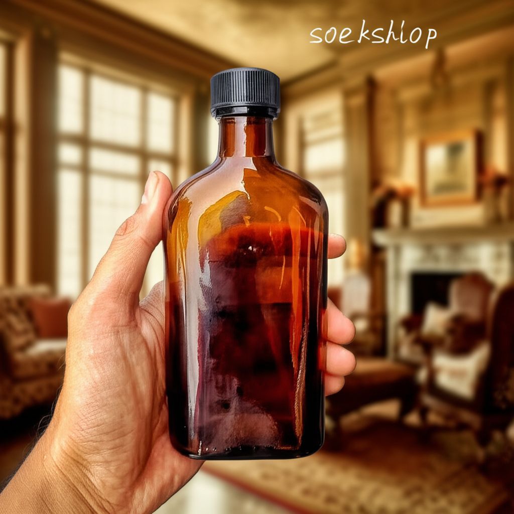 Botol Kaca Gepeng, Botol Coklat 250ml, Botol Kaca Amber, Botol Sirup