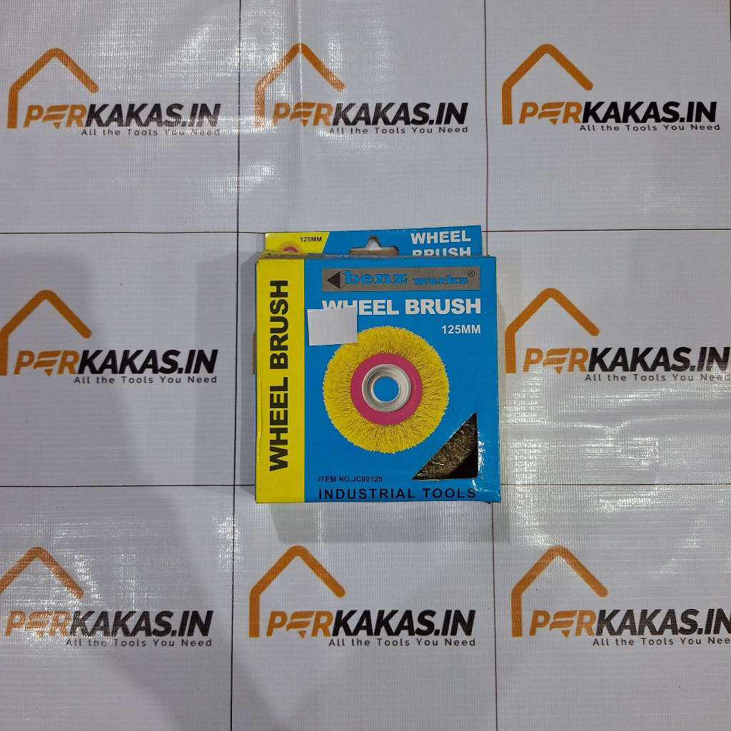 BENZ SIKAT BAJA KUNING GERINDA DUDUK 5 INCH WHEEL BRUSH 5" 125MM JC80125