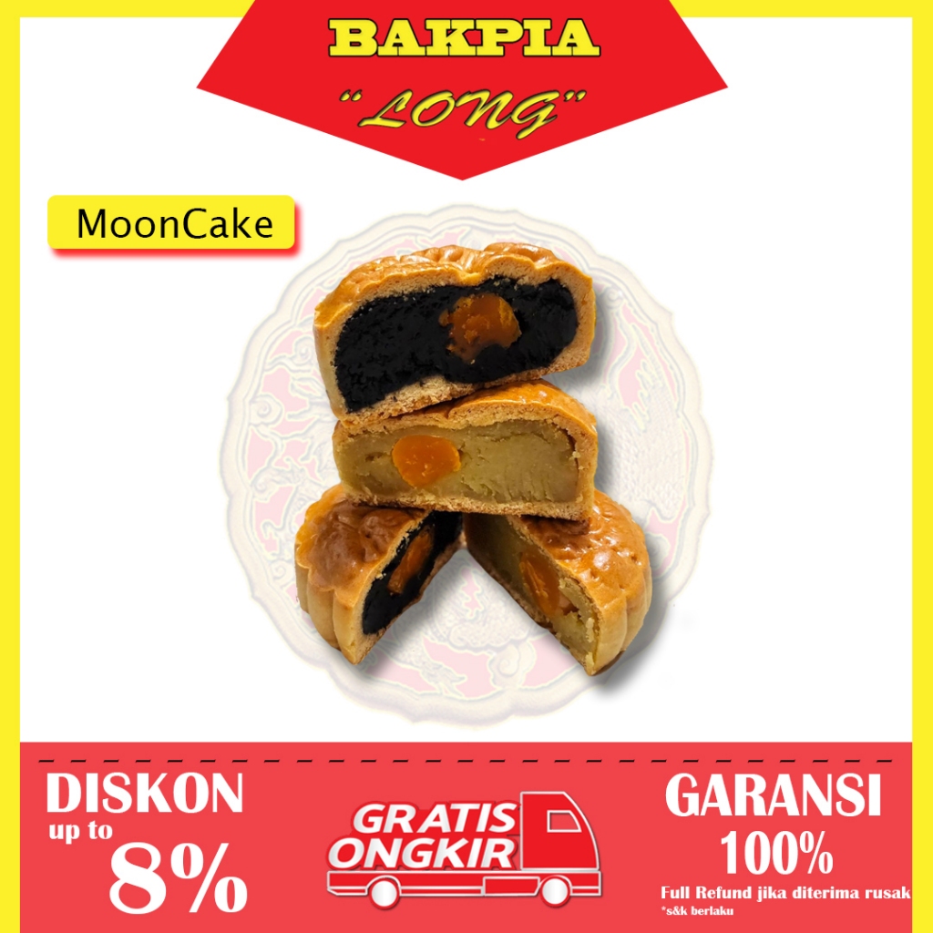 Mooncake | Kue Bulan LONG HALAL 100% | Tausa Hitam | Tausa Hijau