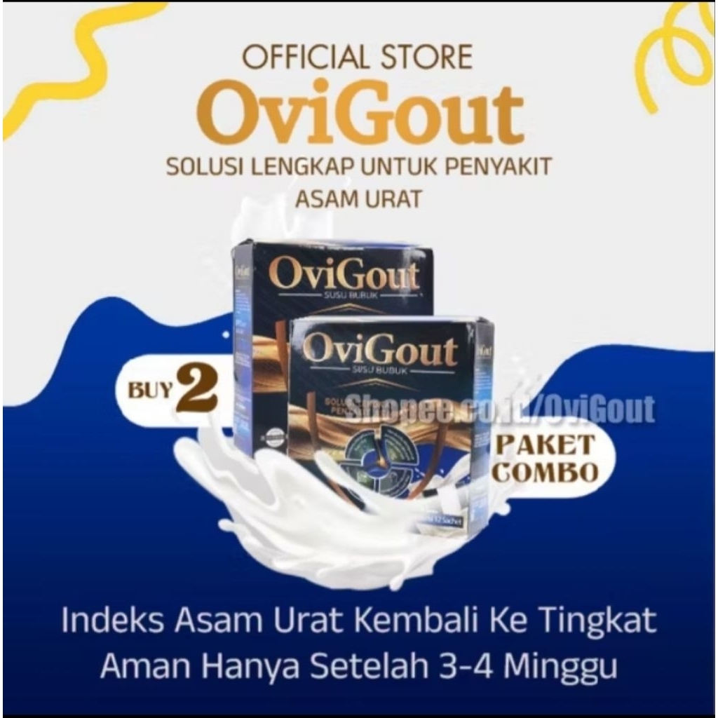

OviGout Official Store ® Paket 2 Box Susu Herbal Asam Urat Nyeri Sendi Kolestrol
