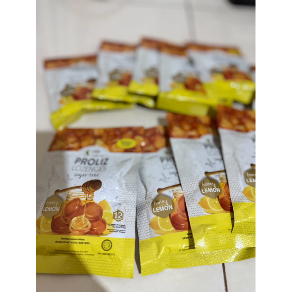 proliz Lozenges Permen Madu HdI Honey Lemon untuk batuk sakit tenggorokan Asli