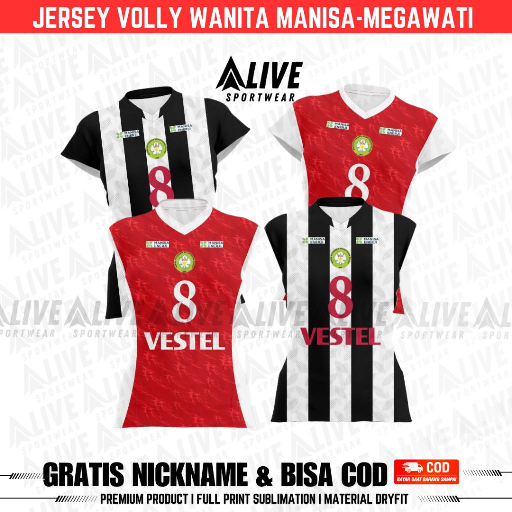 Jersey Voli Wanita Manisa BBSK Terbaru/New 2025-2026 Gratis Pasang Nama dan Nomor Punggung