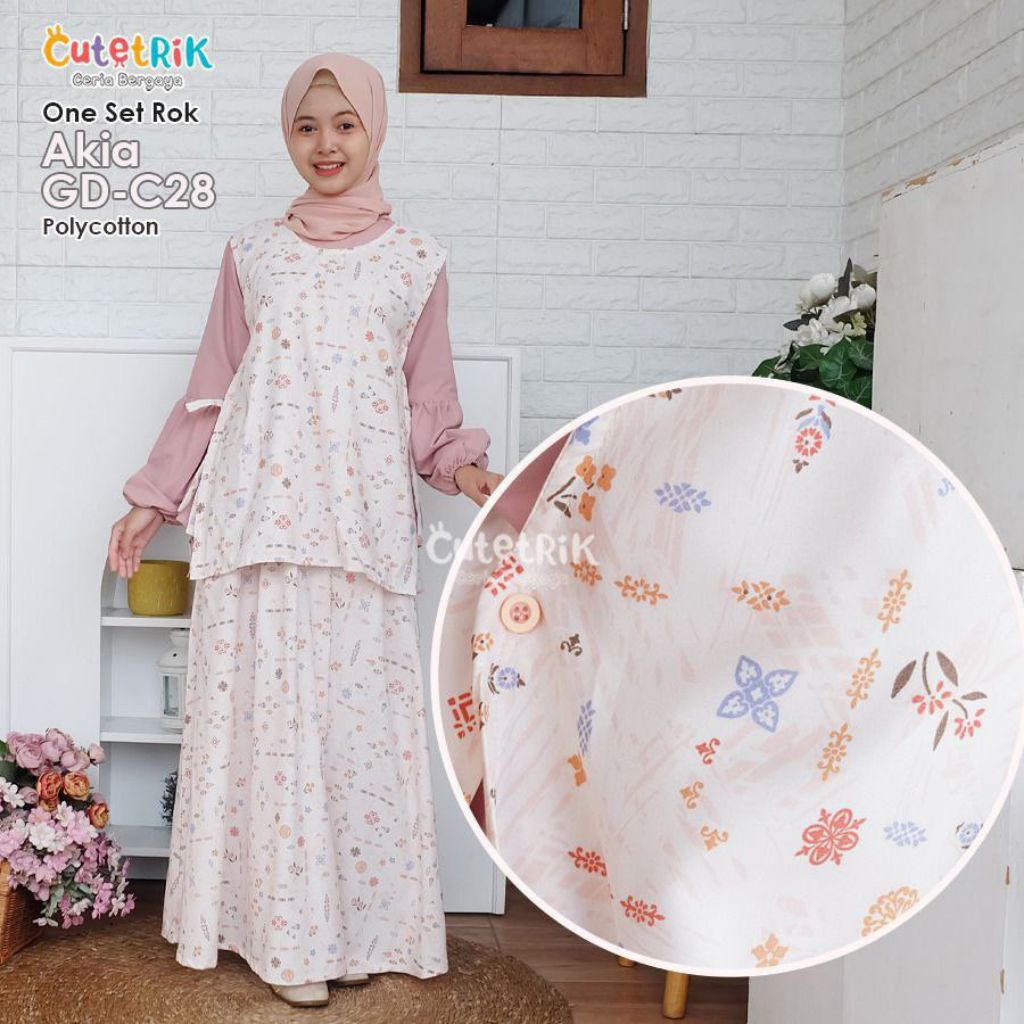 Cutetrik Setelan Rok Anak Perempuan Terbaru Set Rok Baju Muslim Anak Remaja
