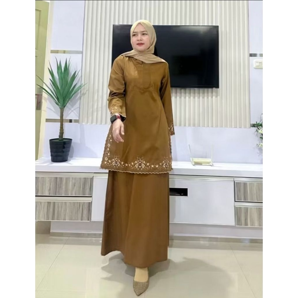 p1cala_mode-Set Rok Pemda Melayu Bordir Baju Dinas ASN Pemda Bordir Model Kurung Melayu Bahan Toyobo