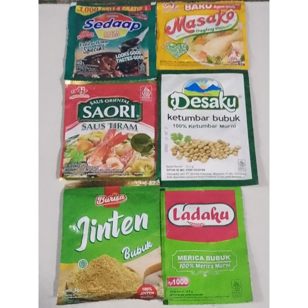 

Kecap Sedaap+Masako+Saori Saus Tiram+Ketumbar Bubuk+Jinten Bubuk 5 gram+Ladaku Paket 5G (TRB202)