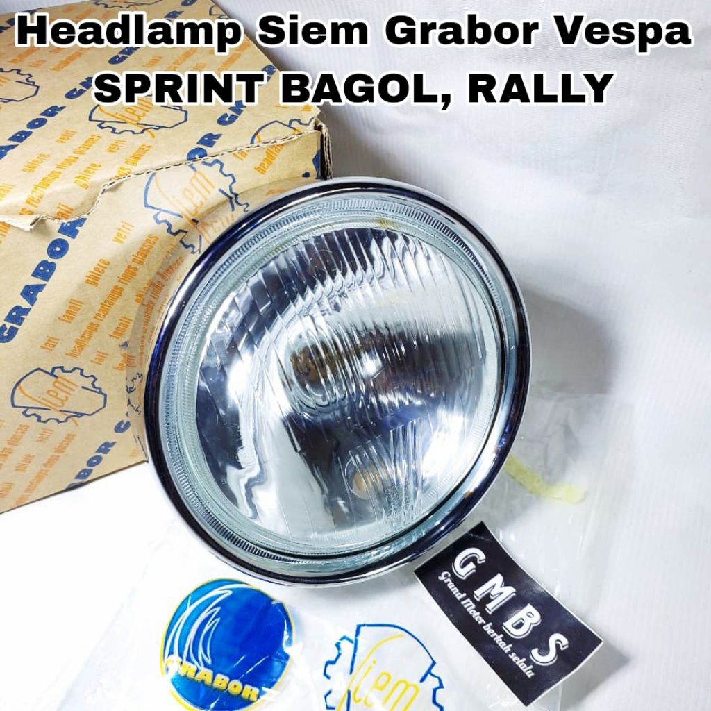 Headlamp Lampu Depan Siem Grabor Original Vespa Sprint Bagol Rally
