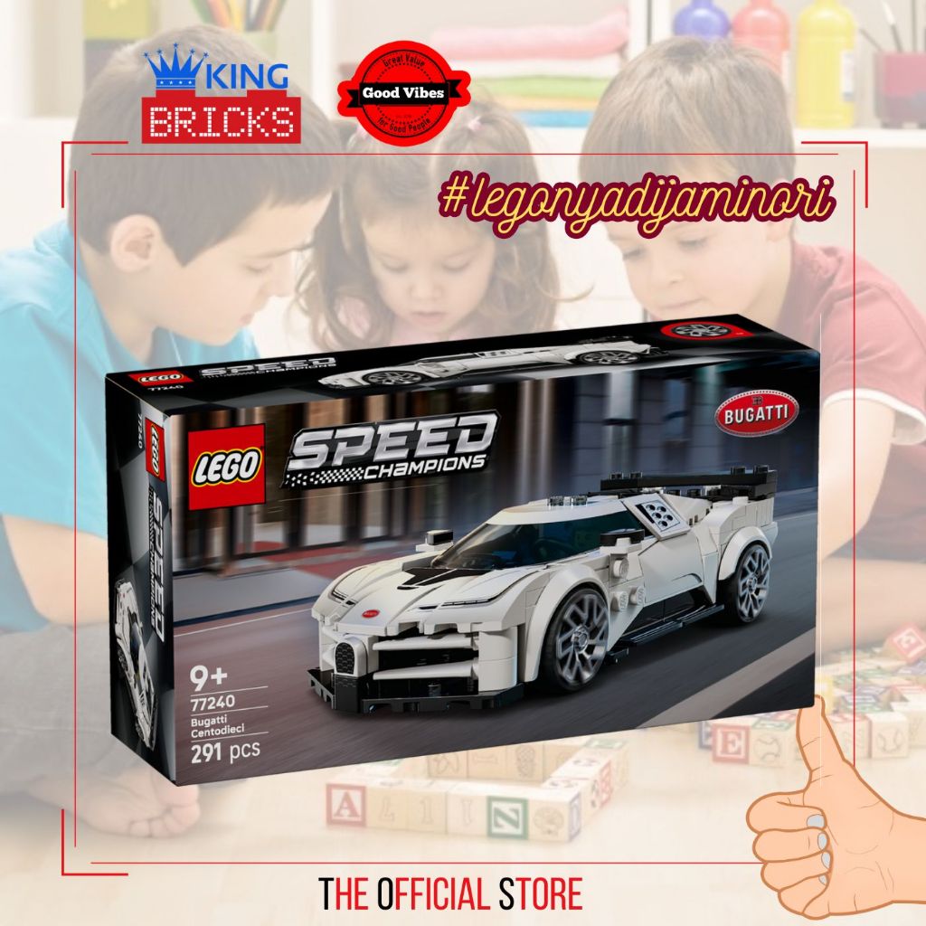 Mainan Anak Original SPEED CHAMPIONS 77240 Bugatti Centodieci - Mainan Anak Laki Lego Mobil Balap Le
