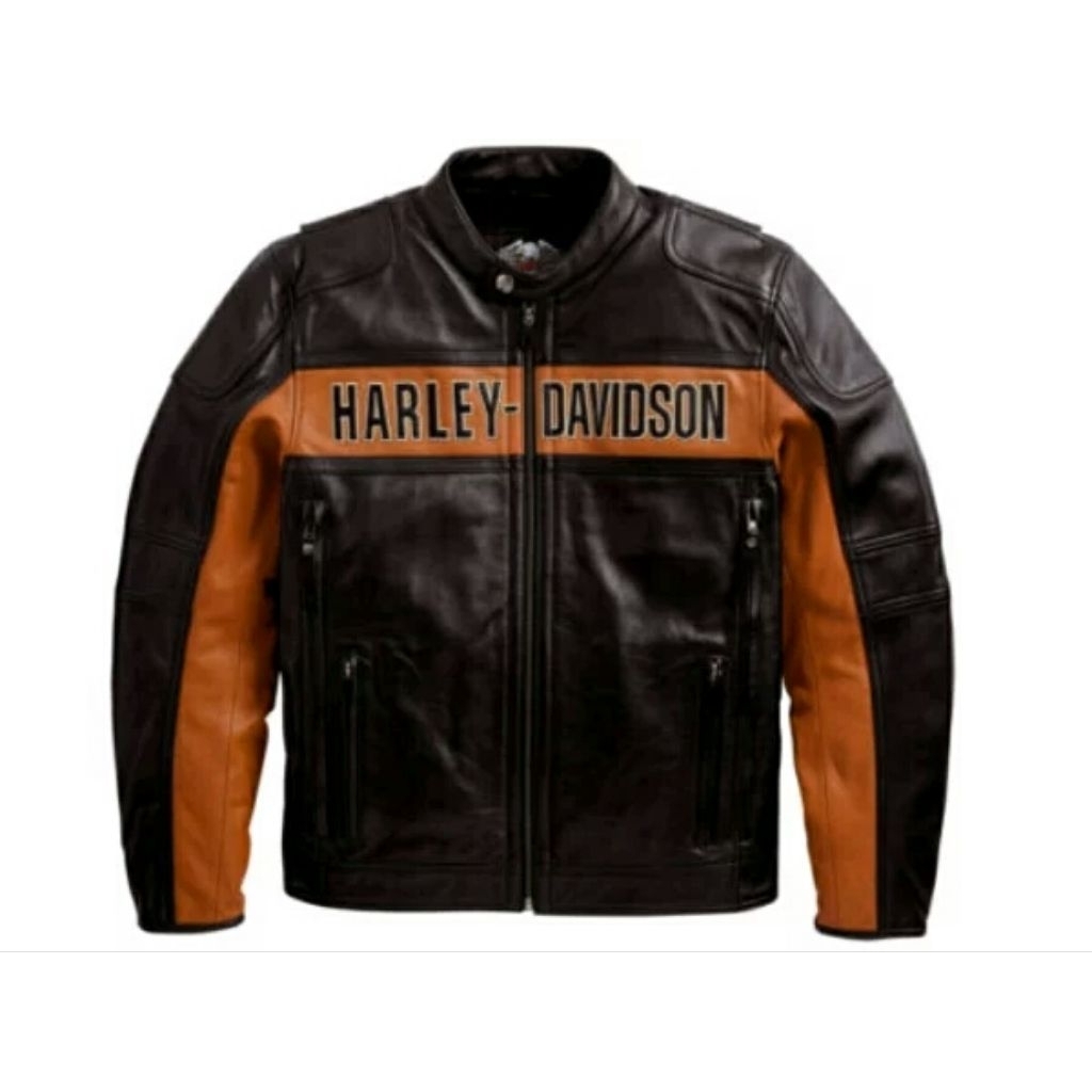 jeket kulit pria Harley Davidson