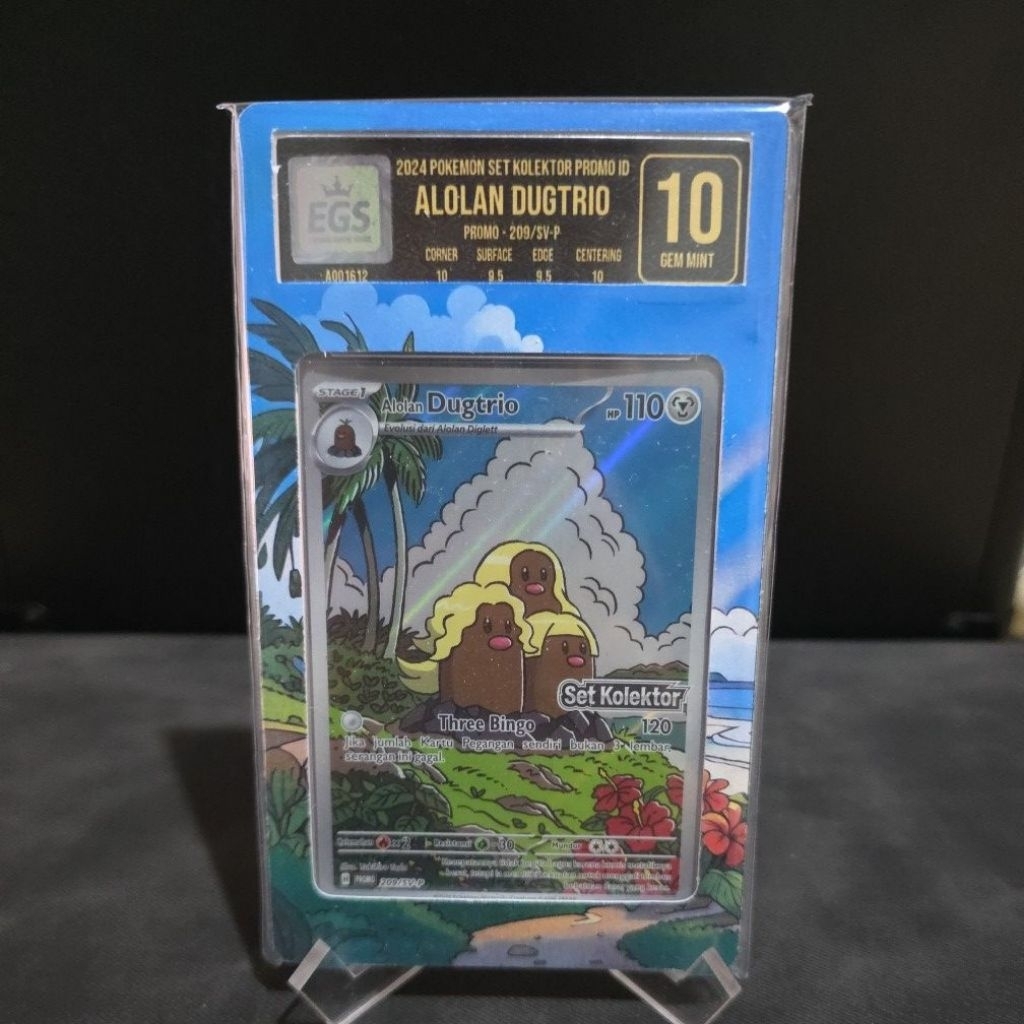 alolan dugtrio egs 10 gem mint grading kartu pokemon original indonesia