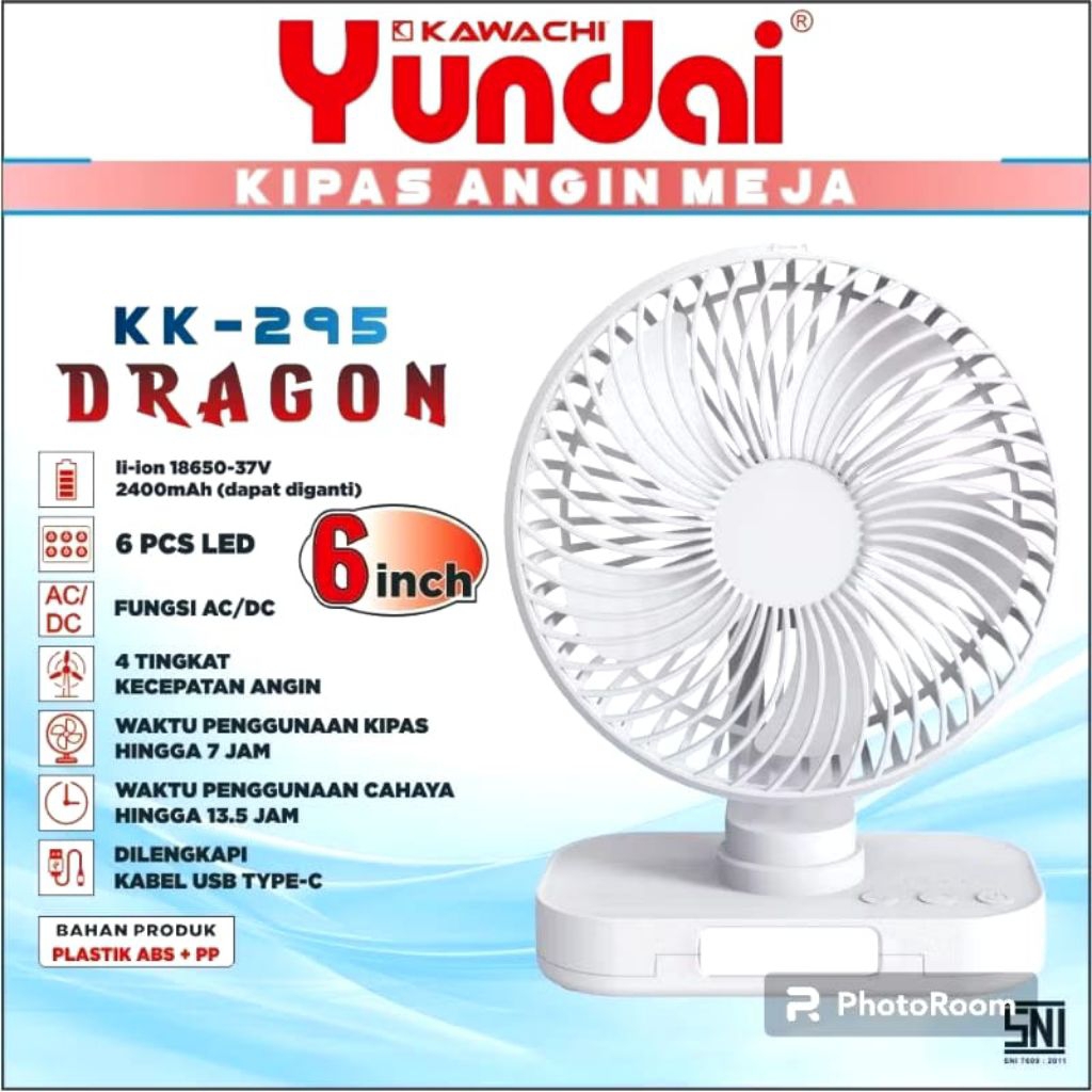 Yundai Mini Fan kk 295 dragon kipas meja