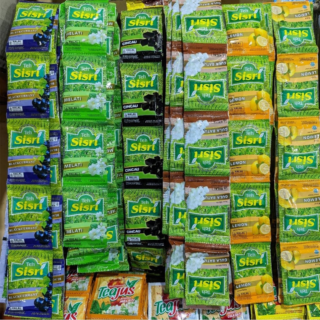

Minuman Teh Sisri Aneka Rasa – Teh Lemon, Cincau, dll | 1 Rg isi 10 Sachet