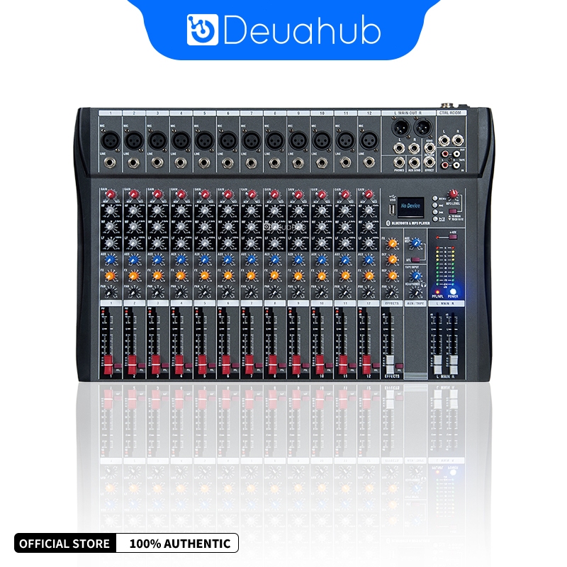 Deuahub Mixer Audio Mixer Amplifier Audio Mixe CT120S 12-Channel Bluetooth USB 12-Saluran Misker Aud