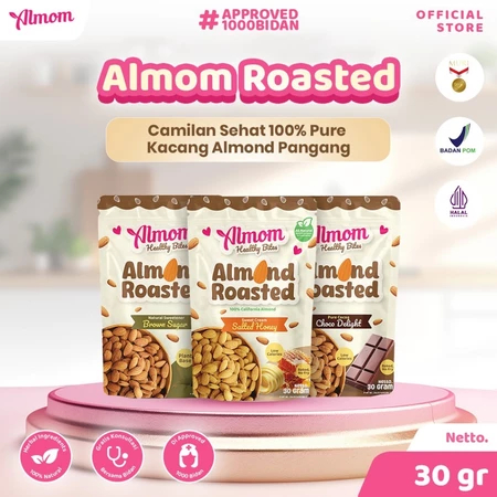 

Almom Roasted - Kacang Almond Panggang 30gr | Camilan Sehat Rendah Kalori - Non MSG