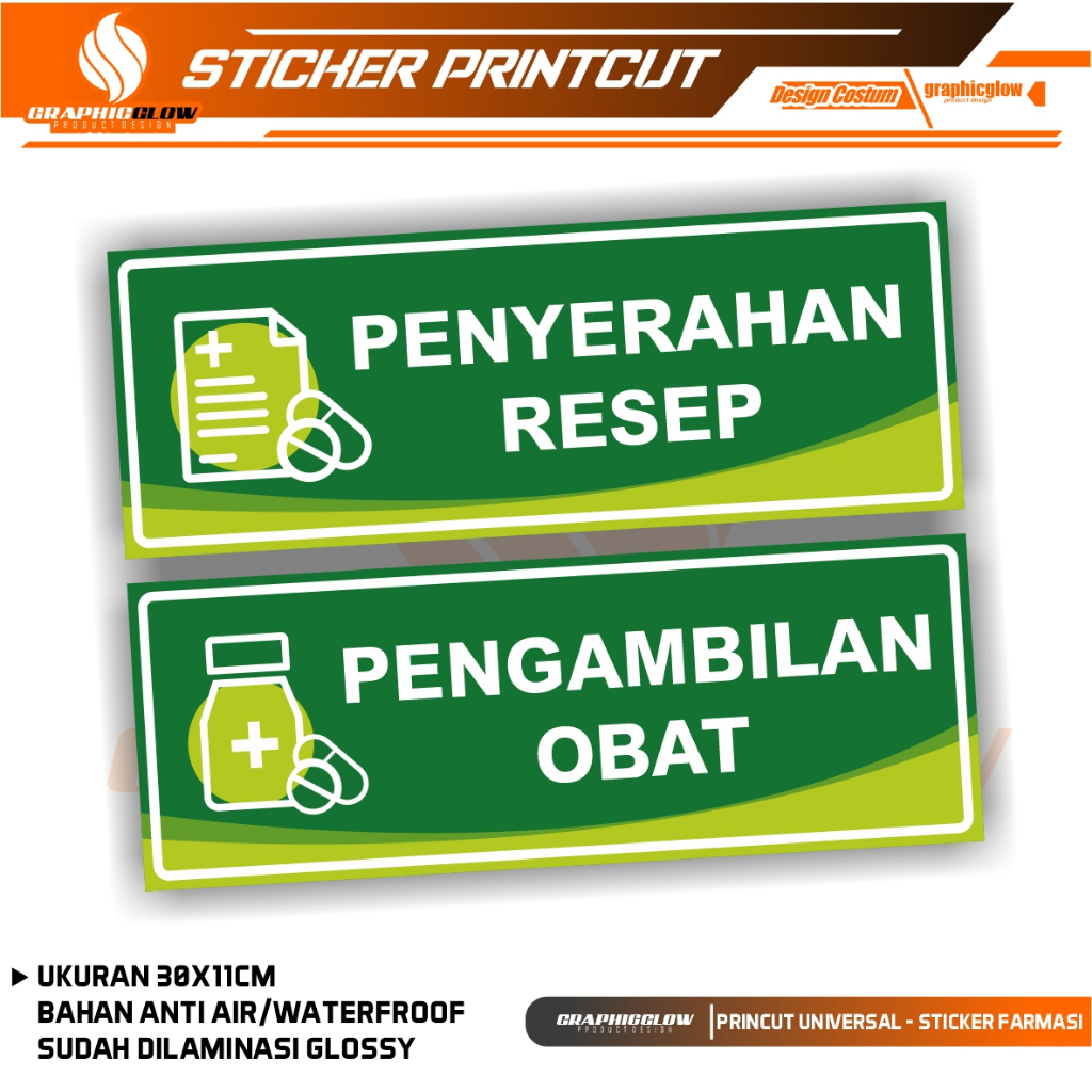 

STICKER SIGN FARMASI STIKER PENYERAHAN PENGAMBILAN RESEP OBAT, RUANG RACIK OBAT , KONSULTASI APOTEKER | VINYL WATERPROOF