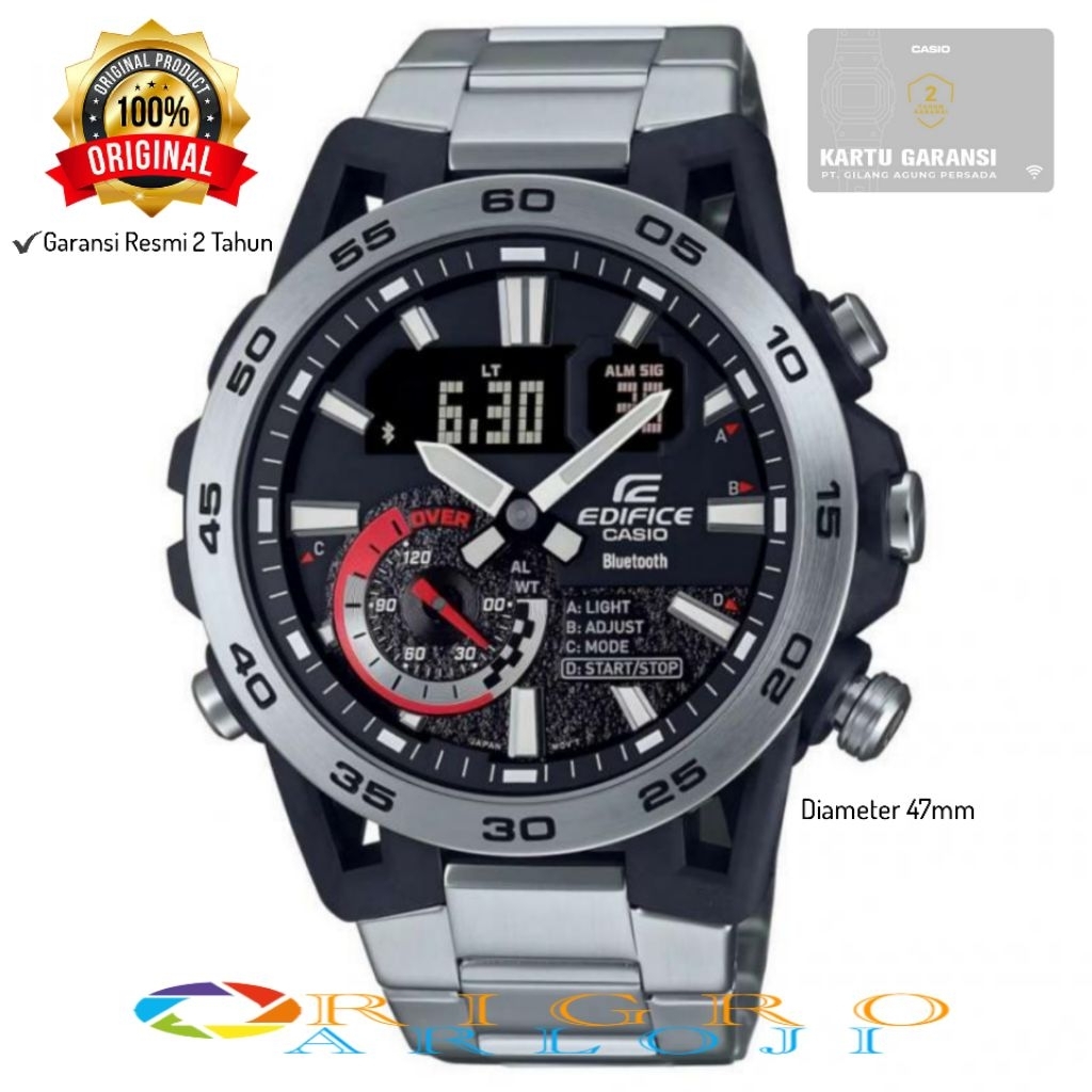 Casio EDIFICE ECB-40D-1ADF Jam Tangan Pria Analog & Digital - Bluetooth