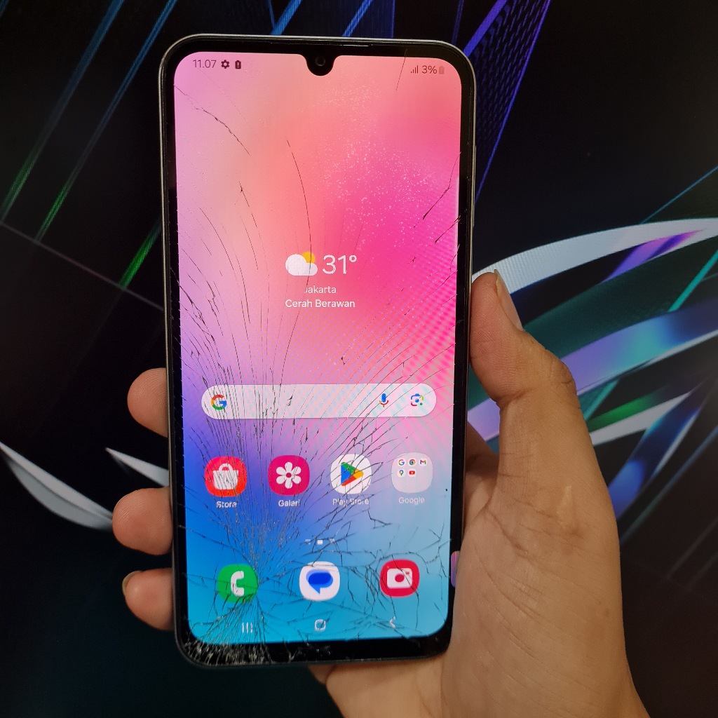 lcd samsung a24 original copotan minus kaca retak