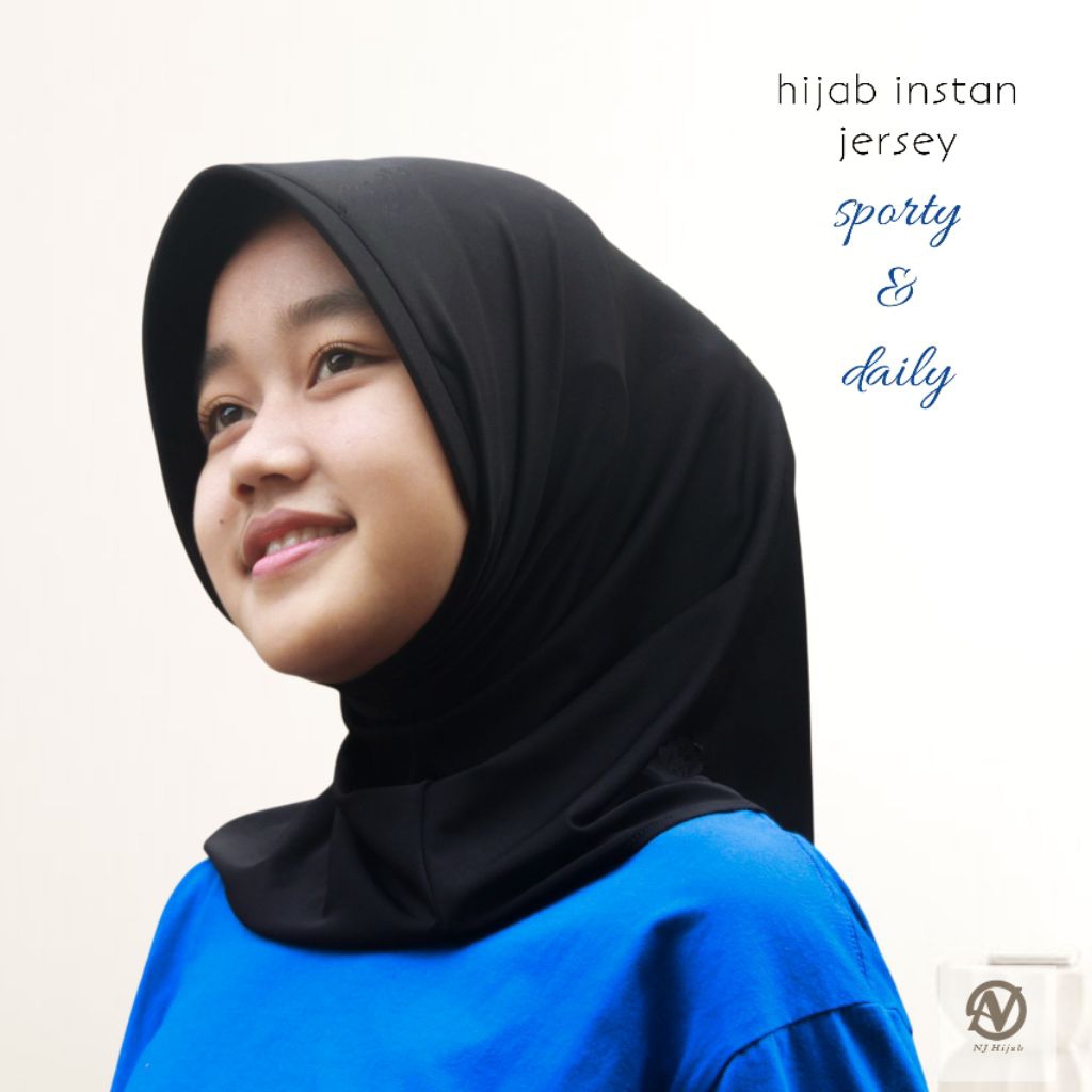hijab sport volly/gym/senam/basket polos BAHAN JERSEY kerudung olahraga