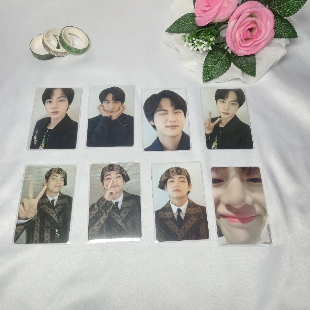 [Free Merch 50k] Photocard Official BTS Jin & V Taehyung PC Dicon zoom dan Selca