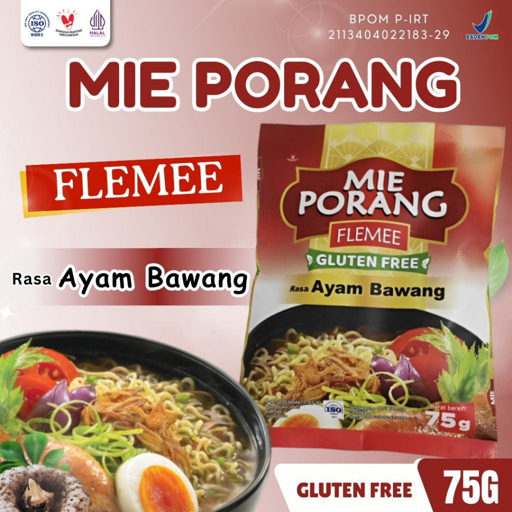 

Flemee Mie Porang Mocaf Gluten Free Rasa Ayam Bawang