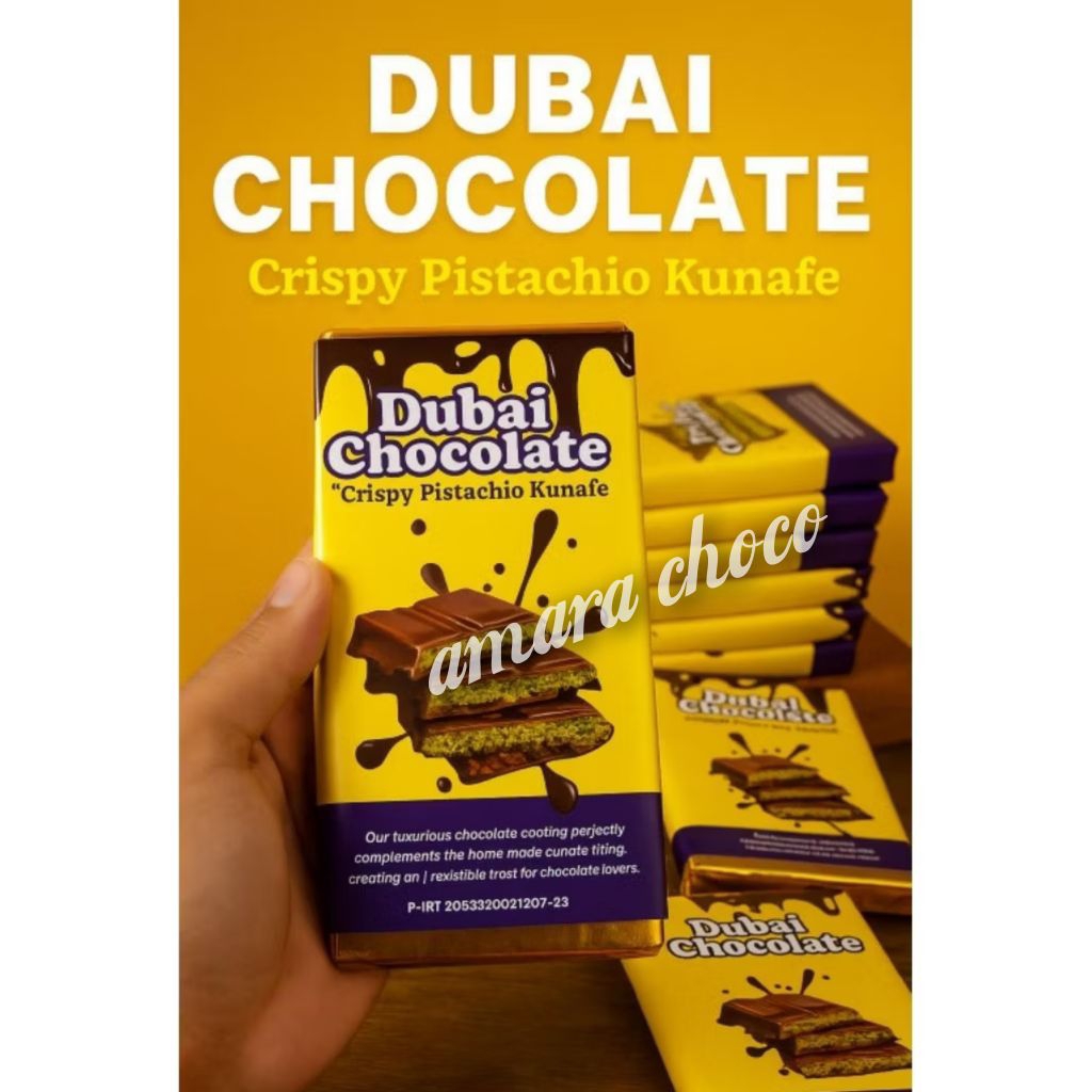 

( 100% Original ) Chocolate Dubai Kunafe Original Crispy "PISTACHIO KUNAFE" Berat ±270 gr ,Size 16x8 cm ,Coklat Viral Lembut Meleleh Dimulut Food Cocoa Cemilan Makanan Cokelat