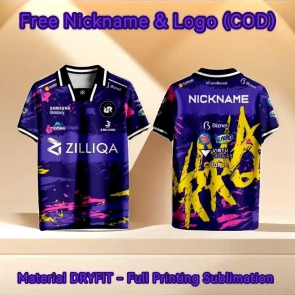 JERSEY RRQ MPL S14 UNGU - FREE NICKNAME DAN NO PUNGGUNG - FULL PRINTING SUBLIMATION