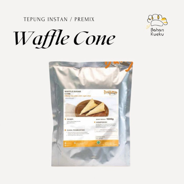 

Premix Tepung Instan Sugar Waffle Cone Original 1kg – bahankueku