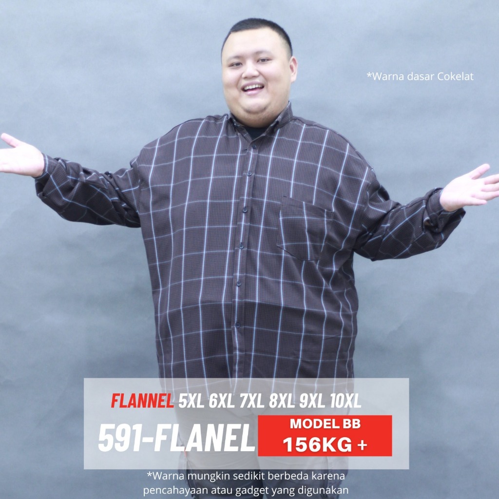 ICW Kemeja Flanel Pria Jumbo Bigsize Kotak 3XL4XL 5XL 6XL 7XL 8XL Branded Lengan Panjang