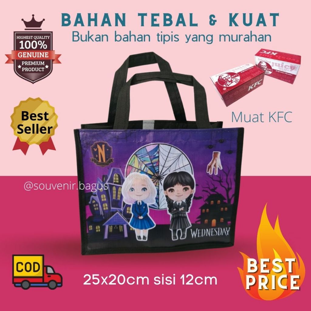 

Goodie Bag Tas Ultah Wednesday Addams Kartun Hantu Halloween nevermore academi