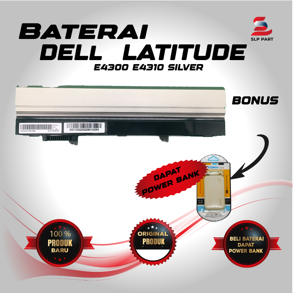 Baterai DEL Latitude e4300 e4310 Silver