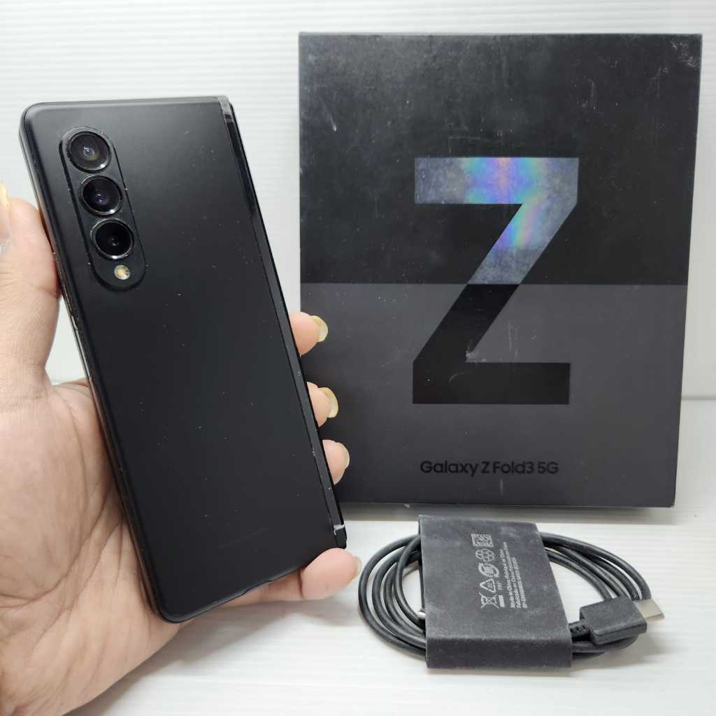 CUCI GUDANG SAMSUNG GALAXY Z FOLD 3 5G PHANTOM BLACK 12/256  FULLSET SEIN