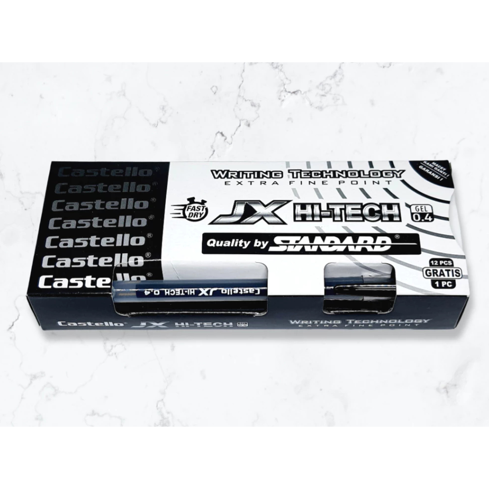 

(DAPAT 1 PAK) Pulpen Bolpen Bolpoint Standard Castello JX HI-TECH GEL