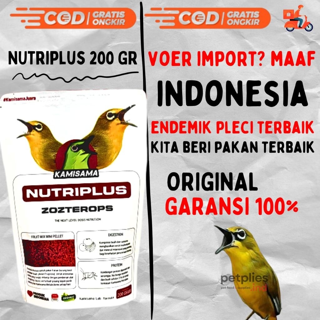 NUTRIPLUS ZOZTEROPS KAMISAMA - NUTRIPLUS Voer Pleci Pakan Burung Pleci - pakan burung pleci ciblek p