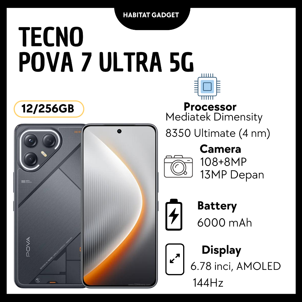 Tecno Pova 7 Ultra 5G 12GB/256GB Mediatek Dimensity 8350