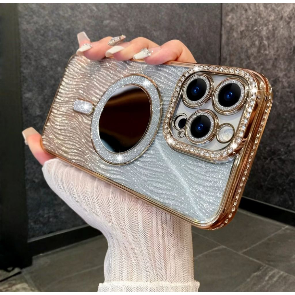 CASING KROMCASE BLINk GLITER STAND HOLDER CERMIN TERBARU VIVO Y05 V70 Y31DPRO Y01 Y15S Y15A Y02 Y02T