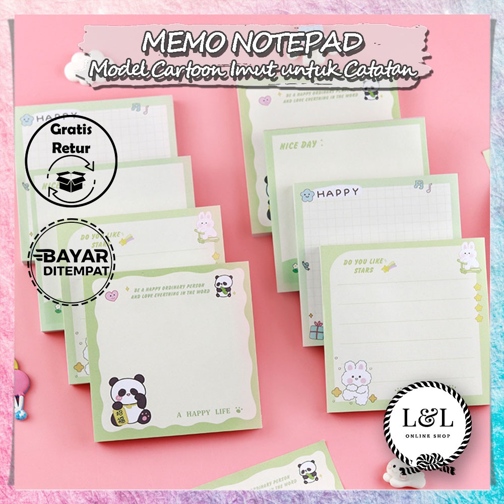 Sticky Notes Karakter Hewan Lucu Sticky Notes Desain Unik Dan Warna Ceria Sticky Notes Untuk Catatan
