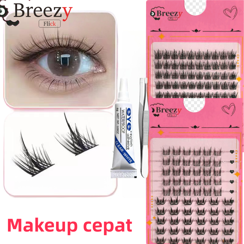 Bulu Mata Tanpa Lem Bulu Mata Palsu Pemula Bebas Lem,Bulu Mata Eyelash Extension Natural bulu Mata B