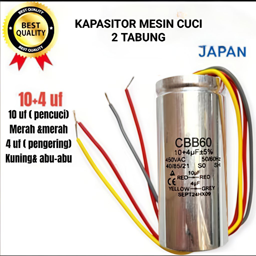 kapasitor mesin cuci Electrolux 2 tabung 10 4 uf