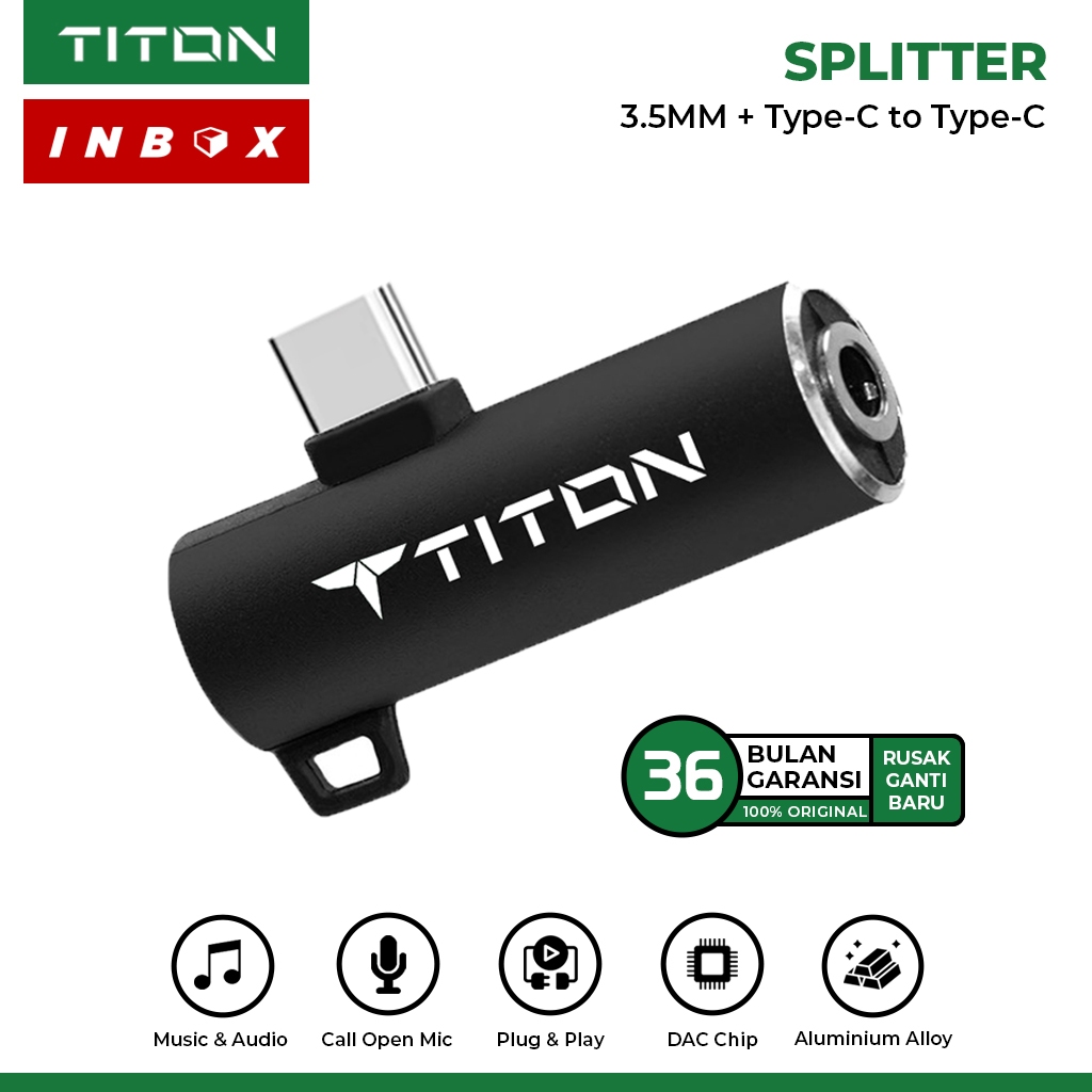 Titon Splitter Converter DAC Chip Jack 3.5mm Audio and Type C to Type C Adapter Adaptor OTG for Sams