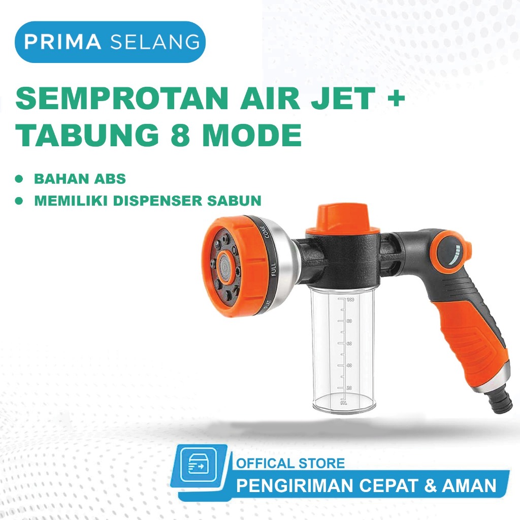 PRIMA SELANG Semprotan Air Cuci Motor Cuci Mobil Semprotan Air Dispenser Sabun Nozzle Sprayer Salju 