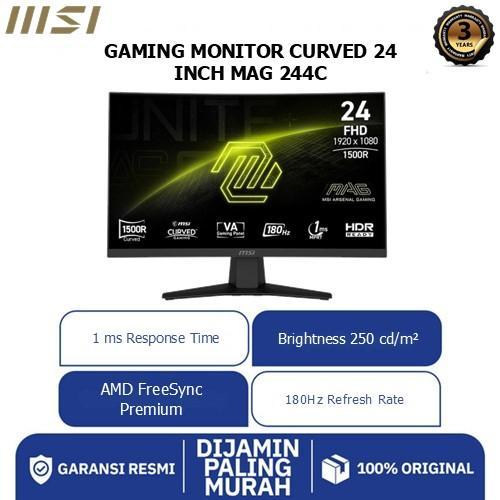 MSI GAMING MONITOR CURVED 24 INCH MAG 244C / MAG244C 1500R VA FHD 1080P 1MS 180HZ 3Y