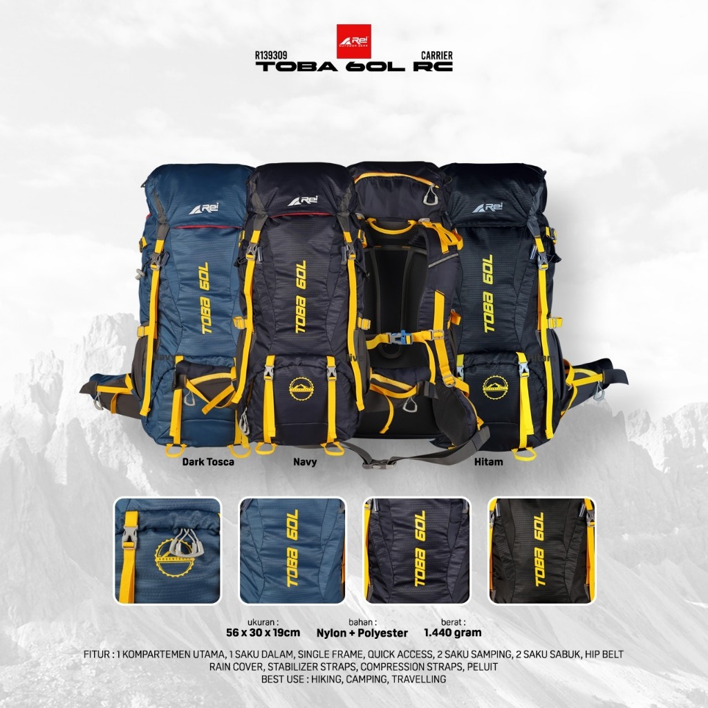 Arei Outdoorgear Carrier Toba 60 Liter 100% Original