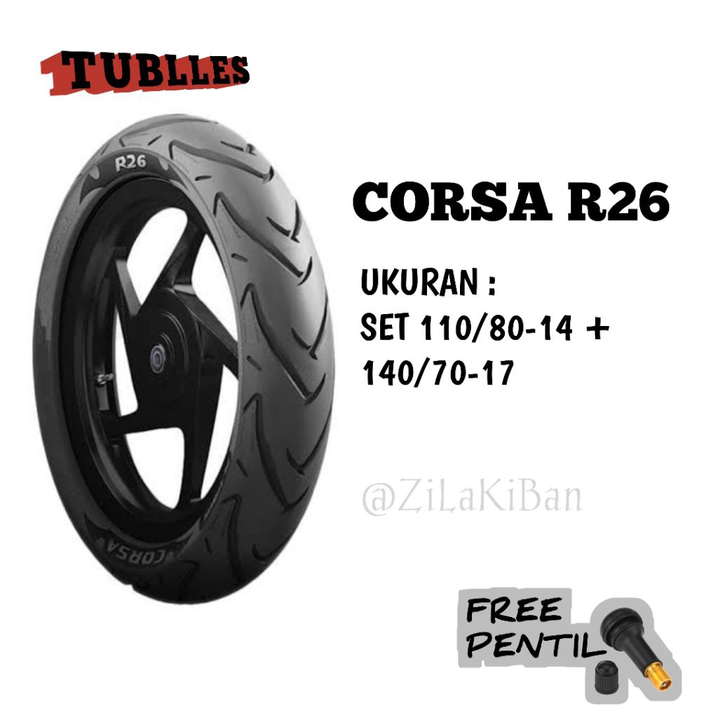 CORSA PLATINUM R26 110/80-14, 140/70-17 TUBELESS