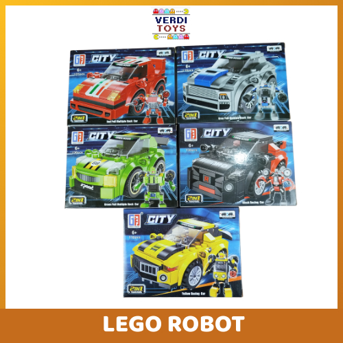 [COD]Mainan Lego Bricks Bentuk Mobi/GF Great Friend Bricks City Sport Car Deformation Robot With Pul