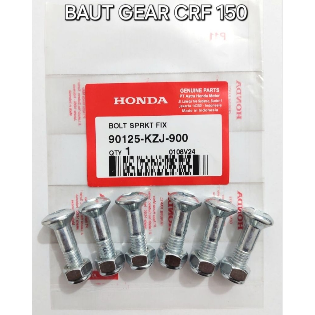 Baut Gear Belakang Crf 150L Original Bolt Sprkt Fix 90125KZJ900