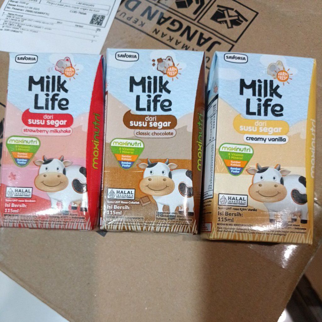 

MilkLife susu segar UHT 115ml 1 karton isi 40 bisa mix bebas