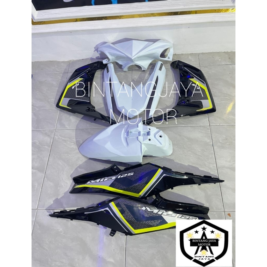 cover body Mio m3 hitam putih fullset body fullset Yamaha Mio M3125 hitam putih