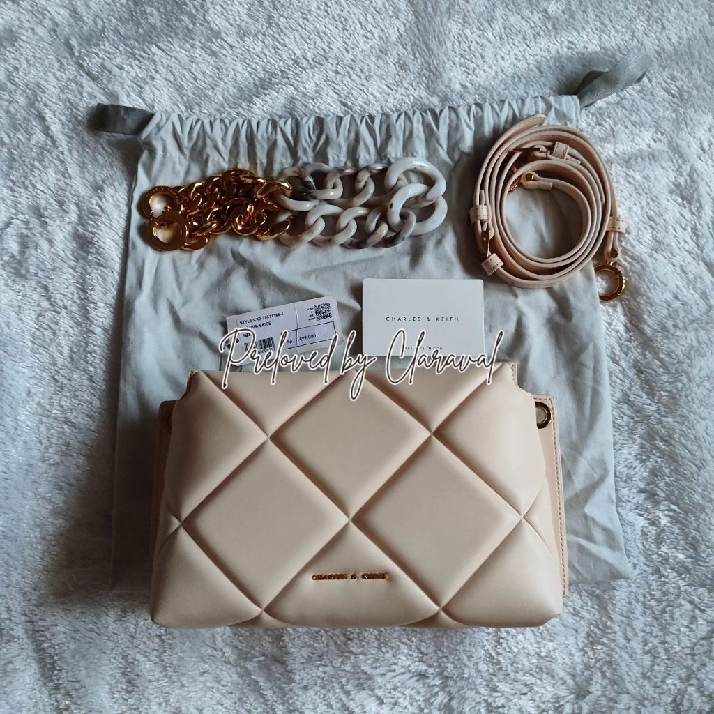 Tas Charles & Keith Danika Chunky Chain Padded Bag New Original / Tas Charles & Keith Original 100% 