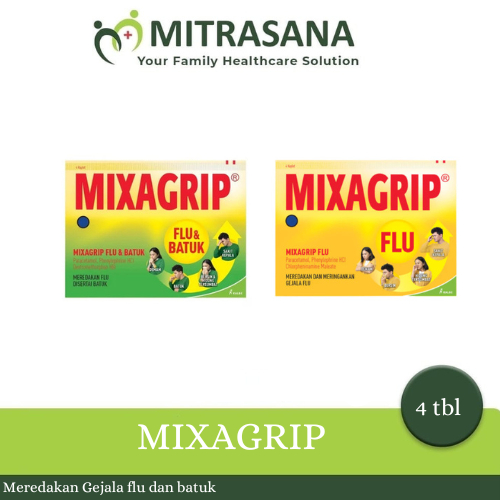 MIXAGRIP FLU | MIXAGRIP FLU DAN BATUK | 4 KAPLET | Meredakan Gejala Flu dan Batuk