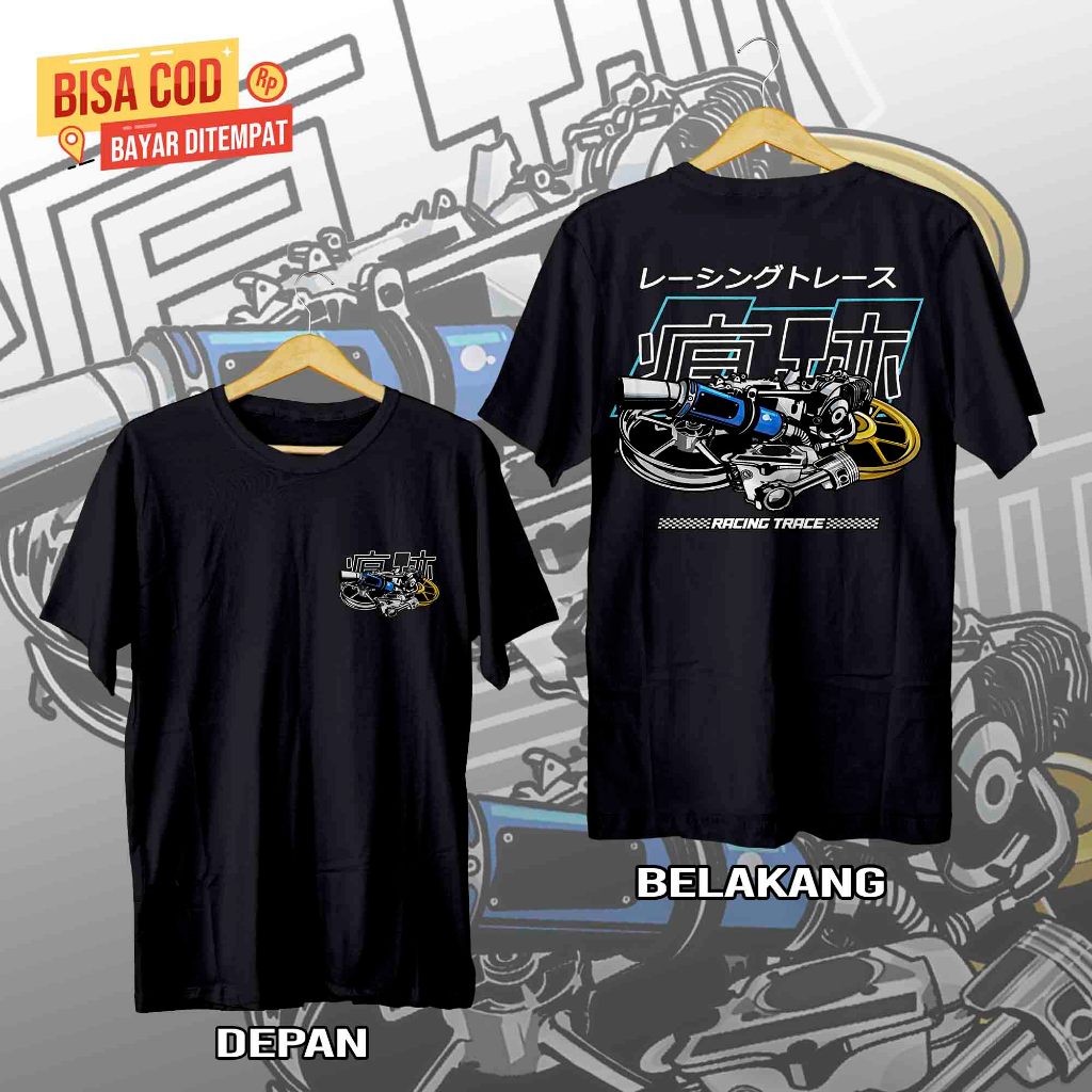 Kaos Racing Trace Machine Sparepart Shock Baju Distro Motor Herex Tshirt Otomotif GBA863